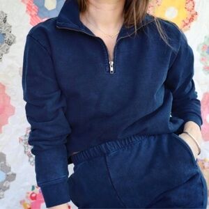 Rudy Jude Half Zip Sweatshirt Dark Indigo Blue